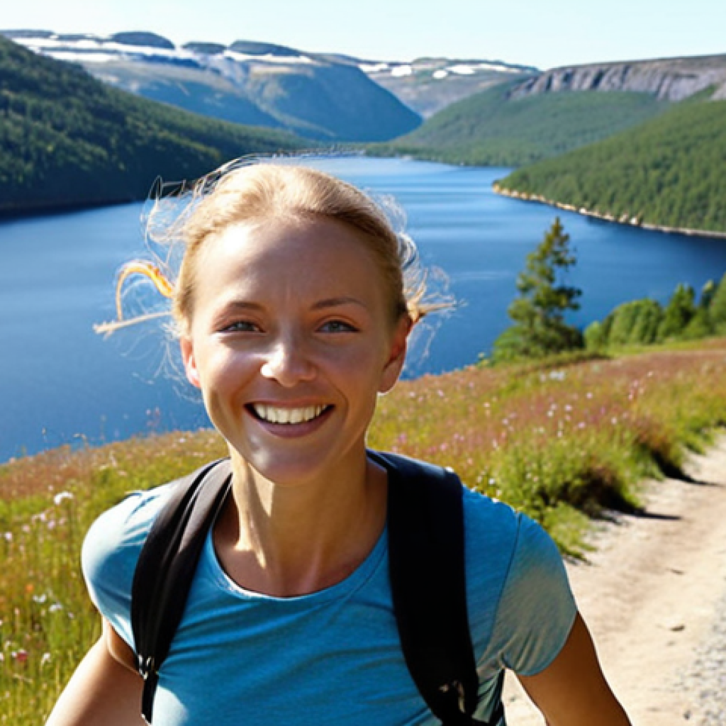 **

A person happily participating in an outdoor activity like running or hiking, clearly seeing the beautiful Swedish landscape without glasses or contact lenses. Focus on freedom and clarity of vision. The setting should be bright and sunny, suggesting a feeling of liberation.

**